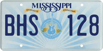 MS license plate BHS128