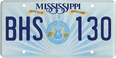 MS license plate BHS130
