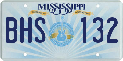 MS license plate BHS132
