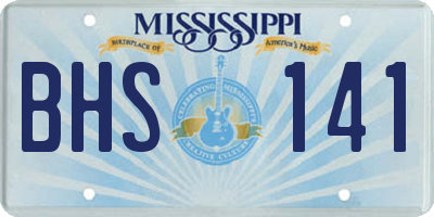 MS license plate BHS141