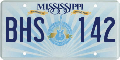 MS license plate BHS142