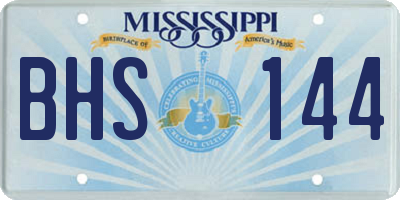 MS license plate BHS144