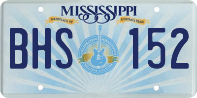 MS license plate BHS152