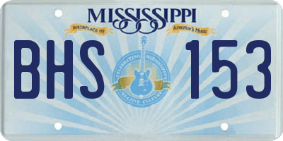 MS license plate BHS153