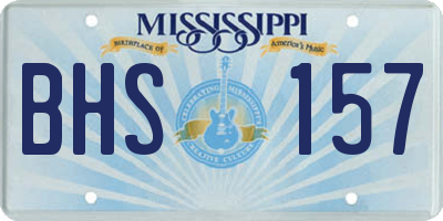 MS license plate BHS157