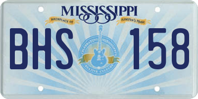 MS license plate BHS158