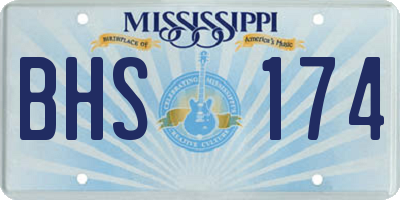 MS license plate BHS174
