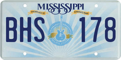 MS license plate BHS178
