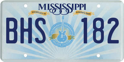 MS license plate BHS182