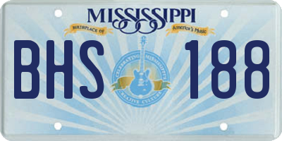 MS license plate BHS188
