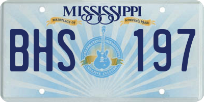 MS license plate BHS197
