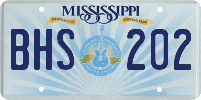 MS license plate BHS202