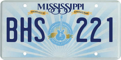 MS license plate BHS221