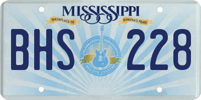 MS license plate BHS228