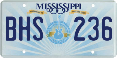 MS license plate BHS236