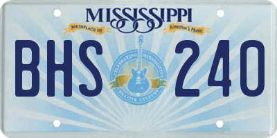 MS license plate BHS240