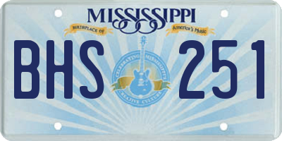 MS license plate BHS251
