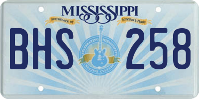 MS license plate BHS258