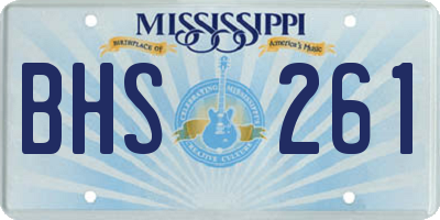 MS license plate BHS261