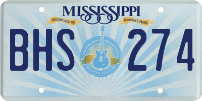 MS license plate BHS274