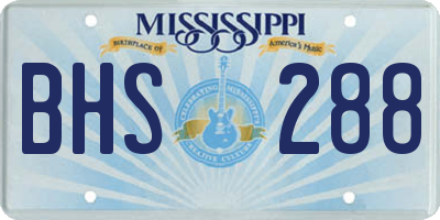 MS license plate BHS288