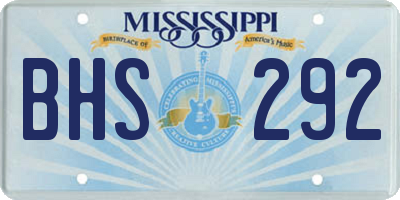 MS license plate BHS292