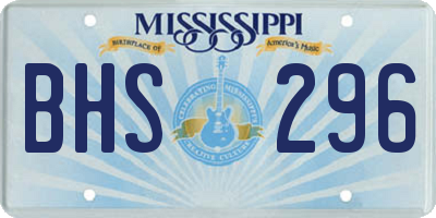 MS license plate BHS296