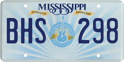 MS license plate BHS298