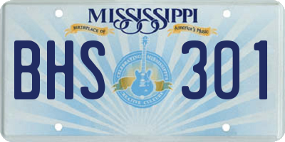 MS license plate BHS301