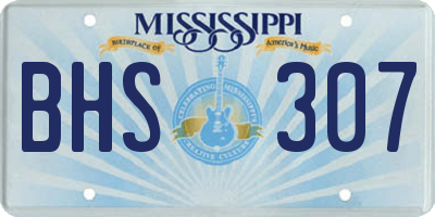MS license plate BHS307