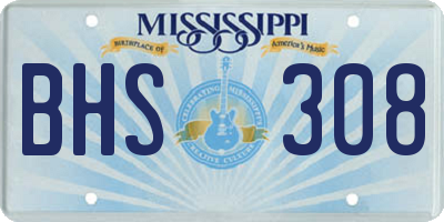 MS license plate BHS308