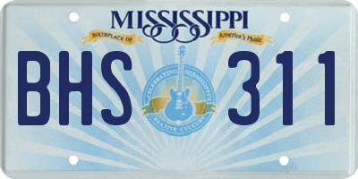 MS license plate BHS311