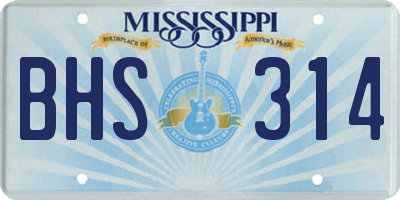 MS license plate BHS314