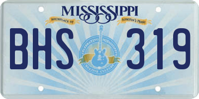 MS license plate BHS319