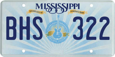 MS license plate BHS322