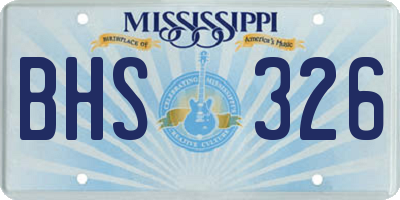 MS license plate BHS326
