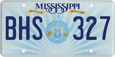MS license plate BHS327