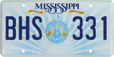 MS license plate BHS331