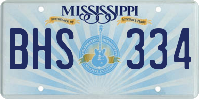 MS license plate BHS334