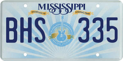 MS license plate BHS335