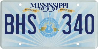 MS license plate BHS340