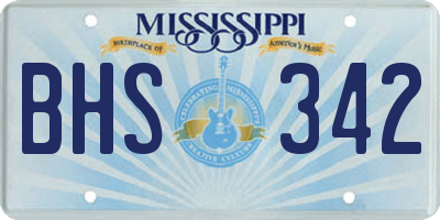 MS license plate BHS342