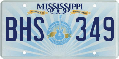 MS license plate BHS349