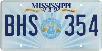 MS license plate BHS354