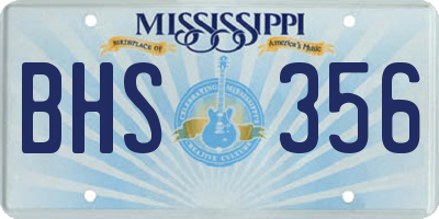 MS license plate BHS356