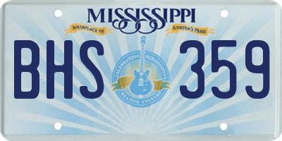 MS license plate BHS359