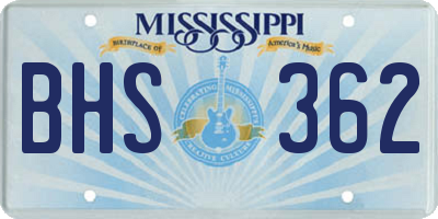 MS license plate BHS362