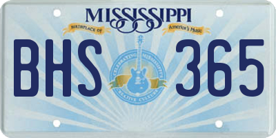 MS license plate BHS365