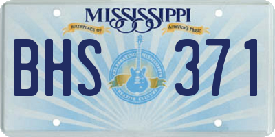 MS license plate BHS371