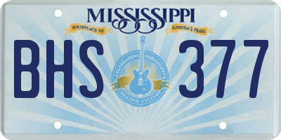 MS license plate BHS377